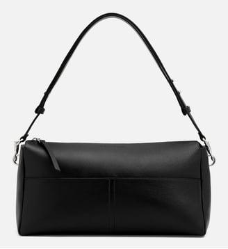 Sac zippé Carrousel unisexe en cuir de veau - AMI Paris - Noir