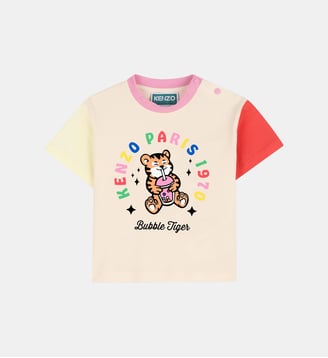 T-shirt impression effet brillant - Kenzo Kids - Beige et rose