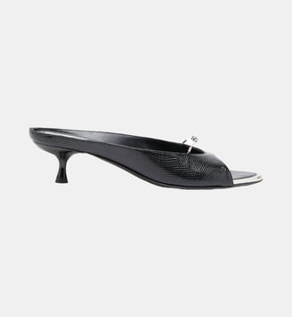 D-Diam's - Mule en cuir avec Oval D flottant - Diesel - Noir