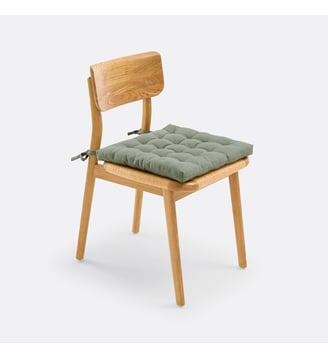 Galette de chaise coton recyclé - La Redoute Interieurs - Vert sauge