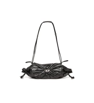 Scrunch-D M-Sac à bandoulière en cuir brillant - Diesel - Noir