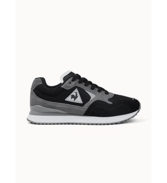 Sneakers retro-running en mesh et suede Solar - Le Coq Sportif - Black et frost gray