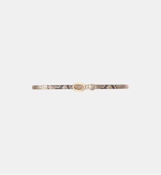 Ceinture fine en cuir effet python - Maje - Imprime serpent naturel