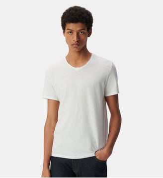 Tee-shirt col V L'Essentiel - Ikks - Blanc