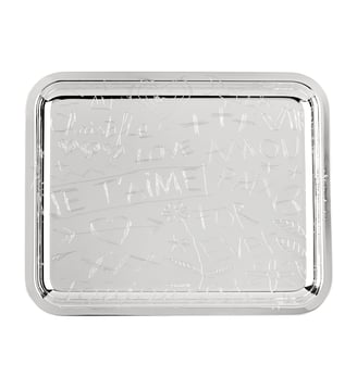 Vide-poches en métal argenté - 20 x 16 cm - GRAFFITI - Christofle - Argent
