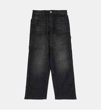 Jeans noir relaxed à effet usé - D-Bart - Diesel Kids - Denim noir