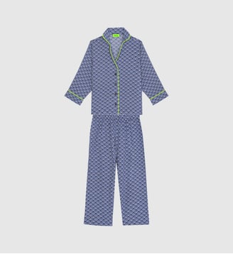 Pyjama chemise-pantalon enfant - Blue Kyoto - Gili's - Bleu