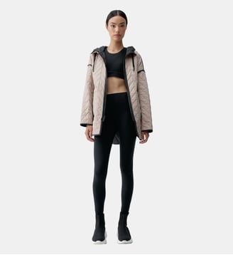 Manteau de sport Tenzo À capuche réversible - Born Living Yoga - Noir beige biscuit
