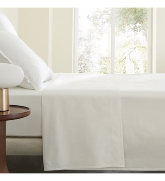 Drap plat en percale de coton lavé 120 fils AM.PM