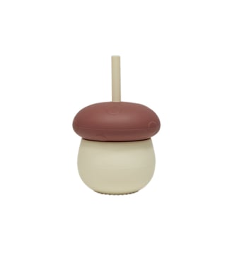 Gourde enfant en silicone motif forêt - OYOY - Rouge