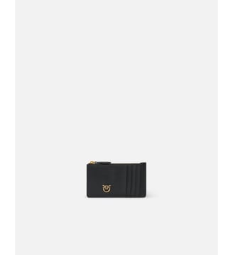 Porte-cartes zippé à motif en chevrons - Pinko - Noir or antique
