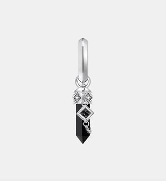 Créole individuelle à breloque en onyx et chaînette - Thomas Sabo - Argent