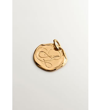 Charme artisanal en argent 925 doré 18K avec initiale A Aristocrazy