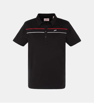 Polo en jersey avec liserés contrastés - Schott - Noir