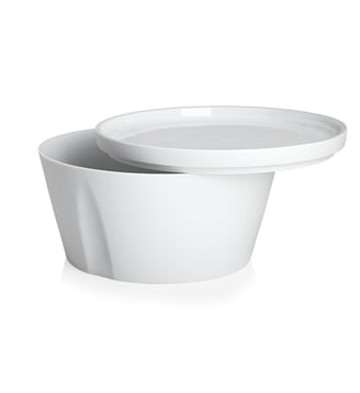 Coffret Bol Droit Et Assiette 18 Cm - La Vaisselle De L'econome - Degrenne - Blanc