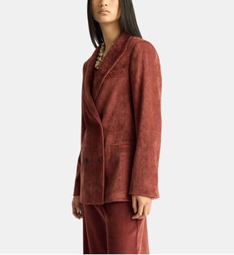 Veste rosemary en velours à côtes stretch - Momonì - Terre cuite