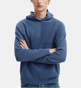 Pull à capuche ottoman - Bompard - Bleu atlas