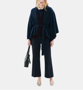 Poncho albano - Motif uni - Coupe droite - Caroll - Bleu marine