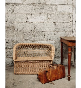 Banc en osier Antoine N°142- Produit chiné - Debongout - Bois