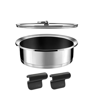 Ycône - Sauteuse revêtue 24 cm avec anses et couvercle - Cuisinox - Inox