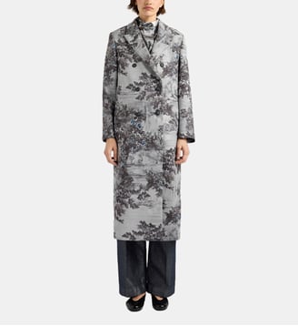 Manteau lemonade en melton couplé imprimé - Momonì - Argent