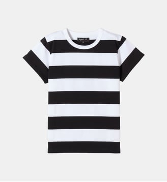 t-shirt brando rayures larges - Agnès b. - Noir et blanc
