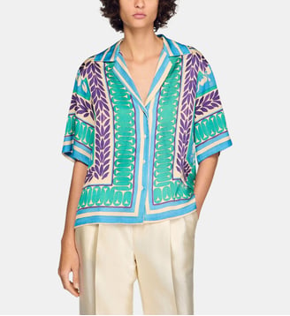 Chemise à imprimé fleur - Sandro - Vert et violet