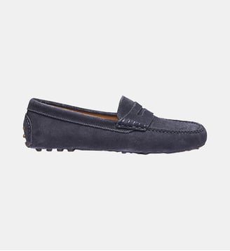 Mocassin driver hampton - cuir velours - Fairmount - Bleu