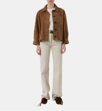 surchemise en cuir velours - tanael - Gerard Darel - Paille