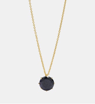Collier sautoir pierre ronde la diamantine bleu nuit pailleté - Les Néréides - Bleu