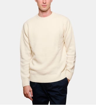 Pull Col Rond Ecru en laine et cachemire - Atelier Privé - Multicolore