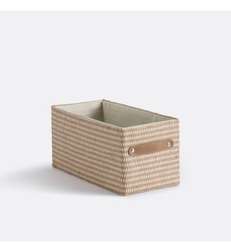 Panier rectangulaire, en papier tressé, hauteur 15 cm - La Redoute Interieurs - Naturel
