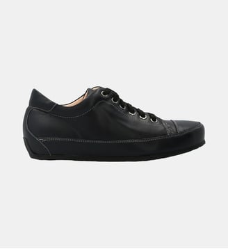 Basket rotonda - cuir lisse - Manfield - Bleu marine