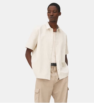 Chemise ajustée Rio Ecru stripes - Noyoco - Écru