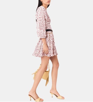 Robe plissée imprimée - Maje - Rouge petites fleurs print