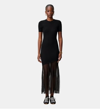 Robe maille longue évasée - Claudie Pierlot - Noir