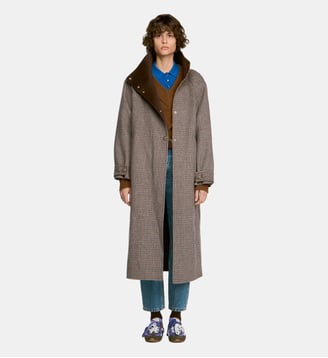 Manteau oversize à carreaux Sandro