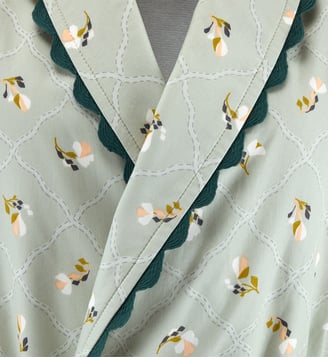 Peignoir long en percale de coton - Desforges - Multicolore