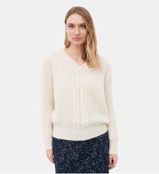 Pull mvictorine - Motif uni - Caroll - Écru