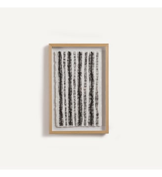Tableau en papier de riz peint à la main - AM.PM - Noir et blanc