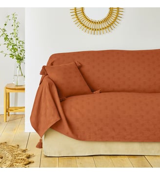 Plaid uni coton La Redoute Interieurs