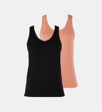Lot De Deux Debardeurs Chill - Sans Complexe - Noir et rose