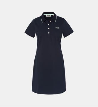 Robe polo rétro sport - Schott - Bleu marine