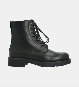Boots lacet tivoli - cuir lisse - Manfield - Noir