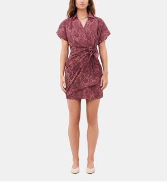 Robe rish - Motif ethnique - Coton - Caroll - Rouge cerise