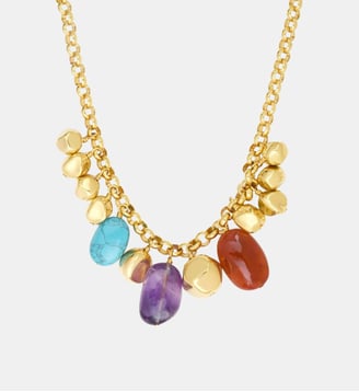 Collier ajustable   doré à l'or fin - Loulou - Satellite - Multicolore