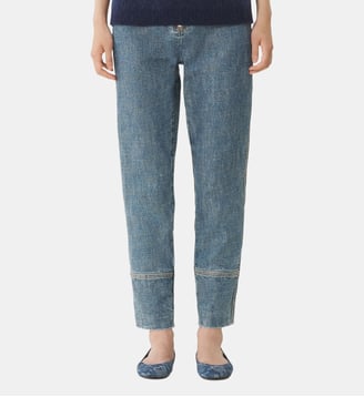 Pantalon Zippé En Denim - Lanvin - Bleu
