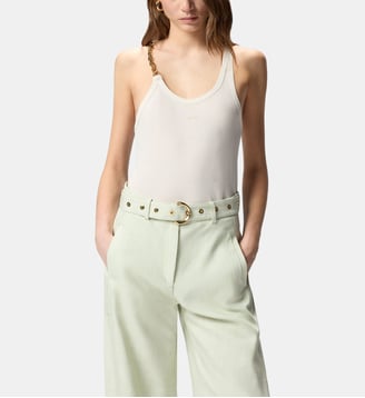Top sans manches avec chaîne - Pinko - Beige g maroso