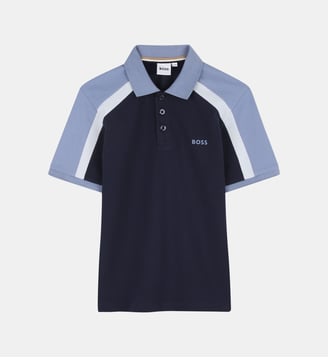 Polo manches courtes - BOSS Kidswear - Bleu cargo
