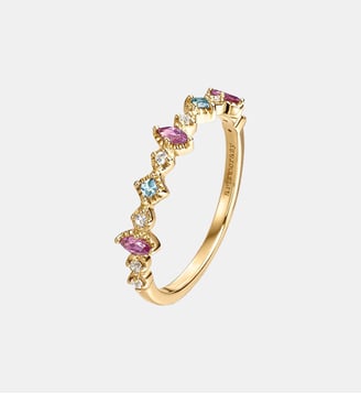 Anneau en argent 925 doré 18K avec topaze et rhodolithes - Aristocrazy - Or